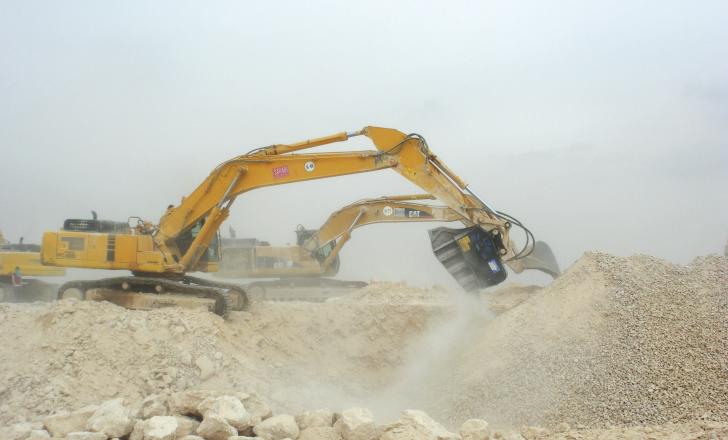 MB crusher buckets at work