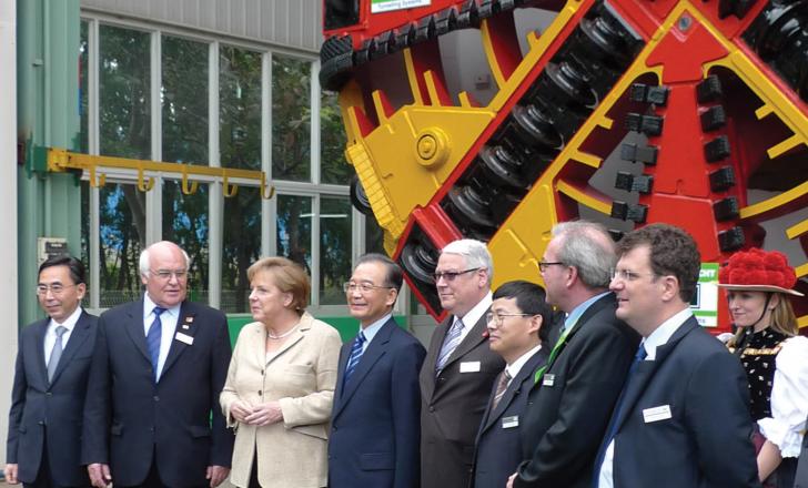 Angela Merkel at Herrenknecht plant in China
