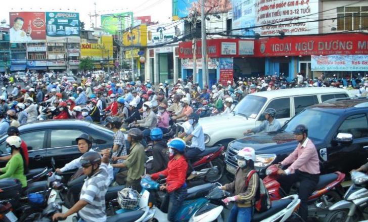 Congestion is a major problem in Vietnam's cities (Picture: Mitchell Holder)